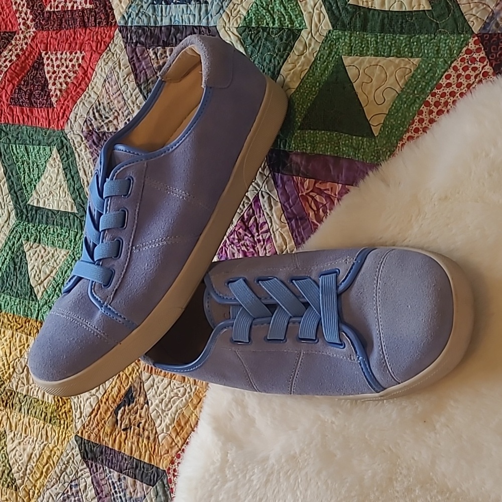 Vionic Blue Suede Summer Casual Flat Shoes Size 8